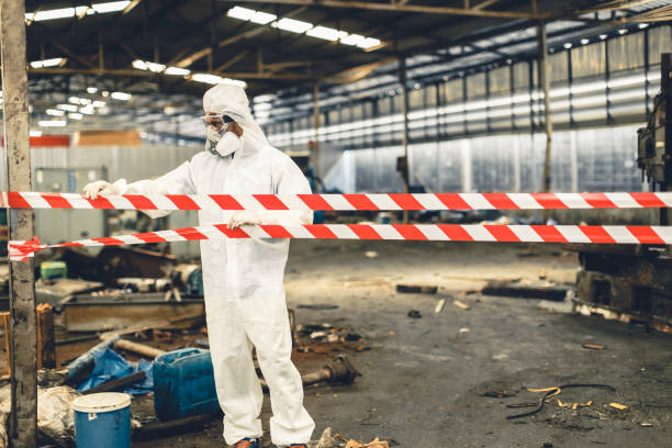 Professional Biohazard Cleanup technician working in Port Aransas, TX